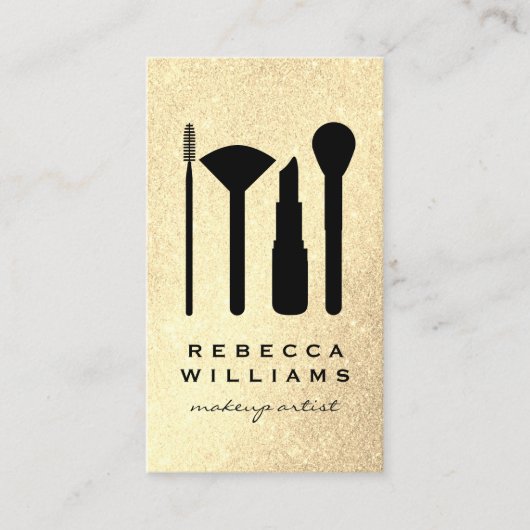 Carte De Visite Élégant ensemble de maquillage de Parties scintill (Devant)