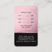 Carte De Visite Élégant ensemble de maquillage Parties scintillant (Dos)