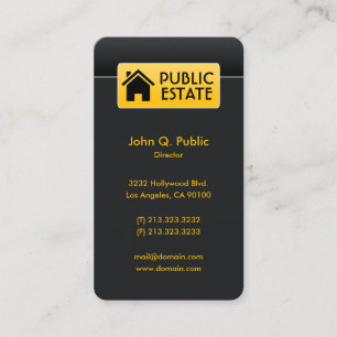 Carte De Visite Élégant Entreprise Noir Immobilier