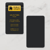 Carte De Visite Élégant Entreprise Noir Immobilier (Devant / Derrière)