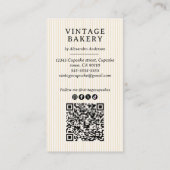 Carte De Visite Élégant équipement de chef Vintage (Dos)