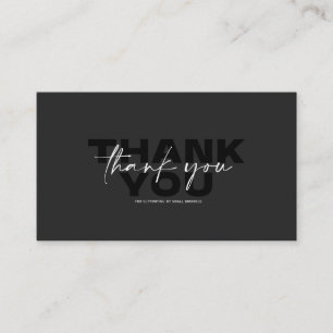 Carte De Visite Elégant et chic noir et blanc merci