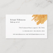 Carte De Visite Élégant et glamour Beauté Gold maquillage brosse (Dos)