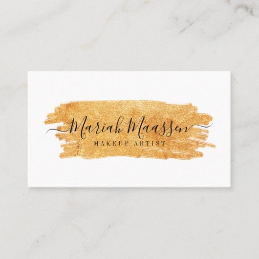 Carte De Visite Élégant et glamour Beauté Gold maquillage brosse (Devant)