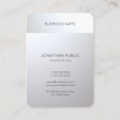 Carte De Visite Élégant et moderne look d'argent professionnel pui (Dos)