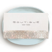 Carte De Visite Élégant et moderne Séquins Faux et lin beige