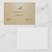 Carte De Visite Élégant et monogramme de sable (Devant / Derrière)