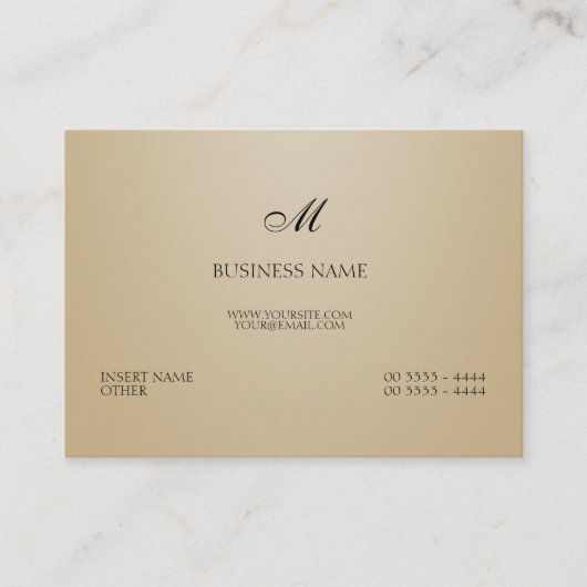 Carte De Visite Élégant et monogramme de sable (Devant)