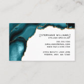 Carte De Visite Élégant et Turquoise, le vieillissement de l'or (Dos)