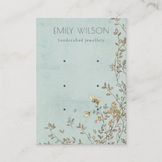 Carte De Visite Élégant étendard floral Dusky Vine Aqua 3 oreilles