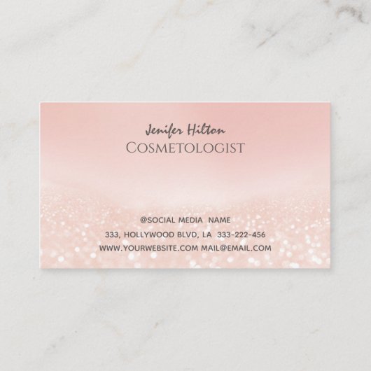 Carte De Visite Élégant étincelant éclat gouttes maquillage (Dos)