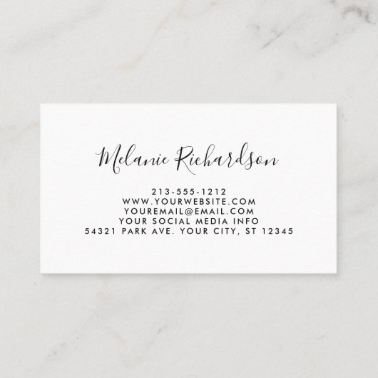 Carte De Visite Elégant Eucalyptus Feuille Gold encadré (Dos)