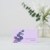 Carte De Visite Élégant Eucalyptus Feuilles Lilac (Debout devant)