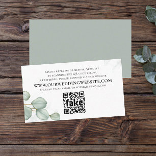Carte De Visite Elégant Eucalyptus Feuilles simple Foliage QR Code