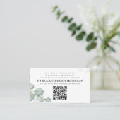 Carte De Visite Elégant Eucalyptus Feuilles simple photo QR Code (Debout devant)