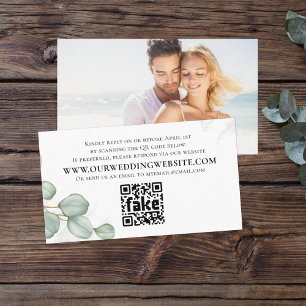 Carte De Visite Elégant Eucalyptus Feuilles simple photo QR Code