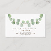 Carte De Visite Elégant Eucalyptus Leaf Green Gold N'importe quel  (Devant)