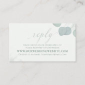 Carte De Visite Elégant Eucalyptus moderne vert photo RSVP (Devant)