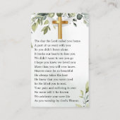 Carte De Visite Elégant Eucalyptus Photo Funeral Prayer Card (Dos)