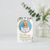 Carte De Visite Elégant Eucalyptus Photo Funeral Prayer Card (Debout devant)