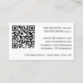 Carte De Visite Elégant Eucalyptus & Pine Sage & Gold QR Code (Dos)