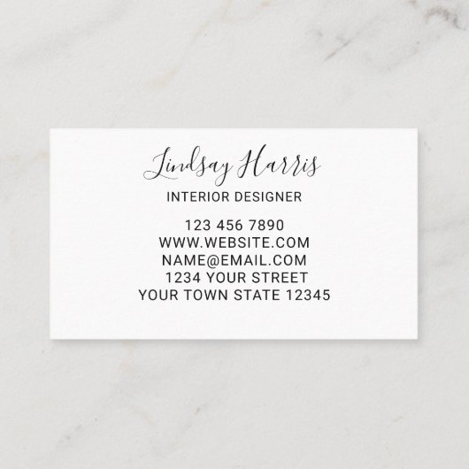 Carte De Visite Elégant Eucalyptus Vert Design intérieur (Dos)