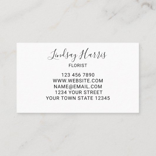 Carte De Visite Elégant Eucalyptus Vert fleuriste (Dos)