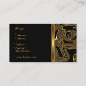 Carte de visite Elegant Exotic Black Gold Abstrait (Dos)