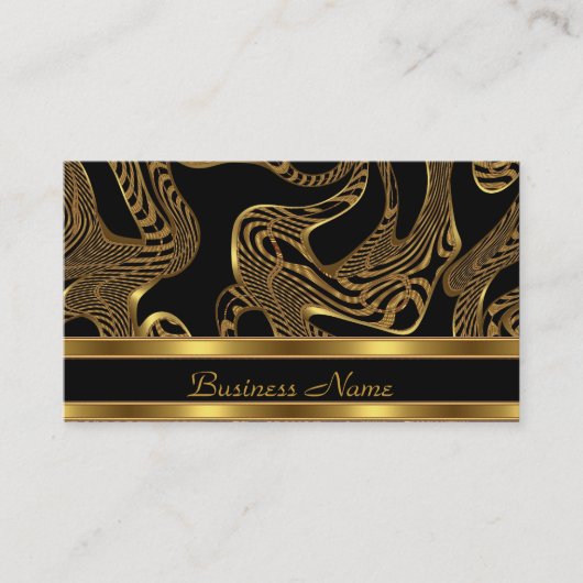 Carte de visite Elegant Exotic Black Gold Abstrait (Devant)