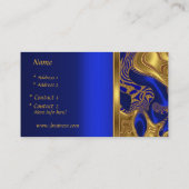 Carte de visite Elegant Exotic Blue Gold Abstrait (Dos)