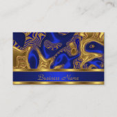 Carte de visite Elegant Exotic Blue Gold Abstrait (Devant)