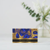 Carte de visite Elegant Exotic Blue Gold Abstrait (Debout devant)