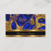 Carte de visite Elegant Exotic Blue Gold Abstrait (Devant)