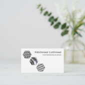 Carte De Visite Élégant expert en acier blanc minimal hexagonal (Debout devant)