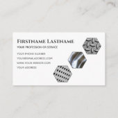 Carte De Visite Élégant expert en acier blanc minimal hexagonal (Dos)