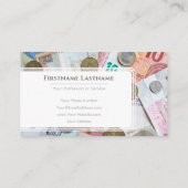 Carte De Visite Elégant expert financier en monnaie euro blanc (Dos)