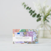 Carte De Visite Elégant expert financier en monnaie euro blanc (Debout devant)