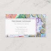 Carte De Visite Elégant expert financier en monnaie euro blanc (Dos)