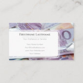 Carte De Visite Elégant expert financier en monnaie euro blanc (Dos)