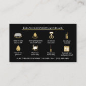 Carte De Visite Elegant Eyelash Extensions Lash Aftercare (Dos)