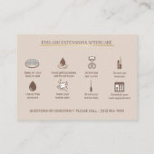 Carte De Visite Elegant Eyelash Extensions Lash Aftercare (Dos)