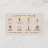 Carte De Visite Elegant Eyelash Extensions Lash Aftercare (Dos)