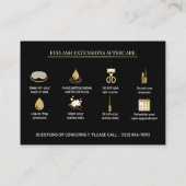 Carte De Visite Elegant Eyelash Extensions Lash Aftercare (Dos)