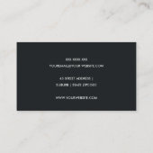 CARTE DE VISITE ÉLÉGANT FAUX ARGENT BLACK BRUSH STROKE CALLIGRAPHI (Dos)