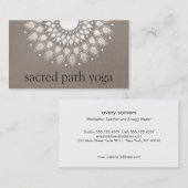 Carte De Visite Elégant Faux Argent Ornate Lotus Mandala (Devant / Derrière)