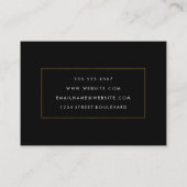 Carte De Visite Elégant Faux Bordure Dorée Noir Blanc (Dos)