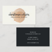 CARTE DE VISITE ÉLÉGANT FAUX CUIVRE BLACK BRUSH STROKE CALLIGRAPHI (Devant / Derrière)