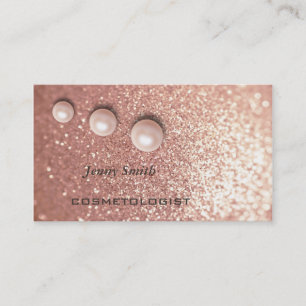 Carte De Visite Elégant faux Glittery rose or chic perle de luxe é