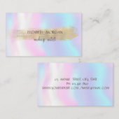 Carte De Visite Élégant Faux Gold Brosse Stroke, Holographique (Devant / Derrière)