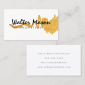 Carte De Visite Elégant Faux Gold brossé Texture (Devant / Derrière)